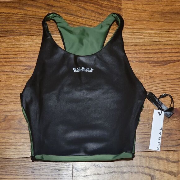 KORAL Bruna Reversible Infinity Sports Bra XS Green & Black NWT - Picture 4 of 5